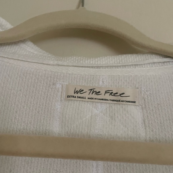 Free People Anakin Thermal Waffle-Knit Top - Extra Small White - Picture 8 of 10